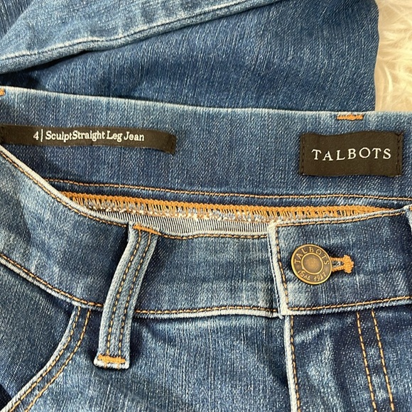 TALBOTS Sculpt Straight Leg Denim Jean Blue Size 4 - Picture 7 of 8